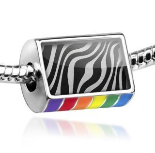 Neonblond Bead Rainbow "Zebra"   Fits Pandora charm Bracelet: NEONBLOND Jewelry & Accessories: Jewelry