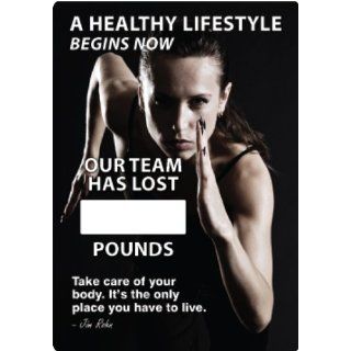 Accuform Signs MSR800PL WorkHealthy Plastic Write A Day Scoreboard, "A Healthy Lifestyle Begins Now   Our Team Has Lost #### Pounds   Take Care Of Your Body. It's The Only Place You Have To Live, " 14" Width X 20" Height: Industrial