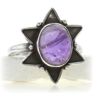 Amethyst Women Ring (size: 5.50) Handmade 925 Sterling Silver hand cut Amethyst color Purple 3g, Nickel and Cadmium Free, artisan unique handcrafted silver ring jewelry for women   one of a kind world wide item with original Amethyst gemstone   only 1 piec
