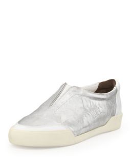 3.1 Phillip Lim Morgan Metallic Slip On Sneaker, Silver/White