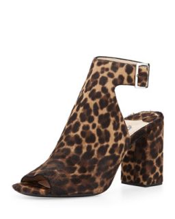Prada Peep Toe Calf Hair Sandal, Leopard