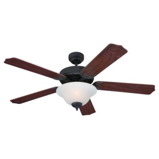 Sea Gull Lighting Quality Max Plus 52 in Weathered Iron Indoor Downrod or Flush Mount Ceiling Fan with Light Kit ENERGY STAR