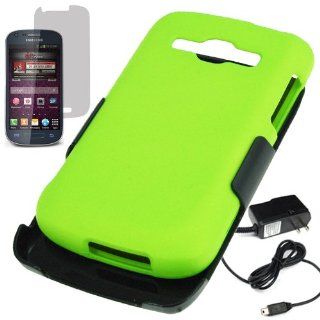 Beyond Hard Cover Combo Case Holster for Boost Mobile, Virgin Mobile Samsung Galaxy Ring, Prevail 2 M840 + Travel Charger Neon Green: Cell Phones & Accessories