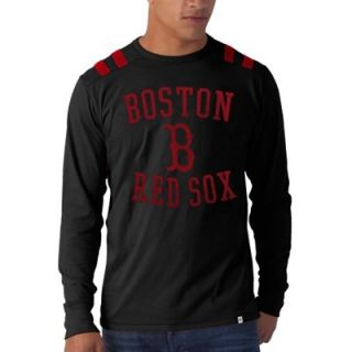 47 Brand Boston Red Sox Bruiser Long Sleeve T Shirt   Black