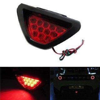 iJDMTOY Add On Brilliant Red 12 LED F1 Style Diffuser Brake Light Taillight Lamp (Red Lens): Automotive
