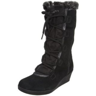 Skechers Women's Best Girl   Below Zero Mid Calf Wedge Boot, Black, 8 M US: Shoes