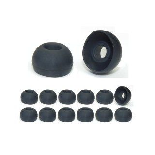 12 pairs   Large   replacement headphone earphone tips for Ultimate Ears and other brands. 6 pr. black, 6 pr. clear, plus free memory foam ear cushion sample (fit information below): Electronics