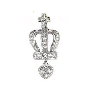 Exquisite Sterling Silver Crown Pendant Adorn with a Cross and Heart Shape Jewelry