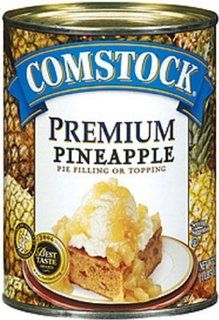 Comstock Premium Fruit Pineapple Pie Filling and Topping, 21 Ounce (Pack of 4) : Pie And Cobbler Fillings : Grocery & Gourmet Food