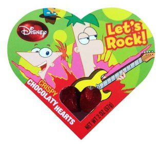 Disney Phineas and Ferb Crispy Chocolate Valentine Candy Hearts in Gift Box (Assorted) : Gourmet Chocolate Gifts : Grocery & Gourmet Food