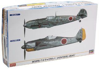 HAS02014 1:72 Hasegawa Bf 109E 7 & Fw 190A 5 Japanese Army (contains 2 kits) MODEL KIT: Toys & Games