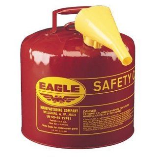 Eagle UI 50 FS Red Galvanized Steel Type I Gasoline Safety Can with Funnel, 5 gallon Capacity, 13.5" Height, 12.5" Diameter: Patio, Lawn & Garden