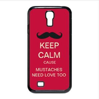 KEEP CALM CAUSE MUSTACHES NEED LOVE TOO Unique SamSung Galaxy S4 I9500 Durable Hard Plastic Case Cover CustomDIY: Cell Phones & Accessories