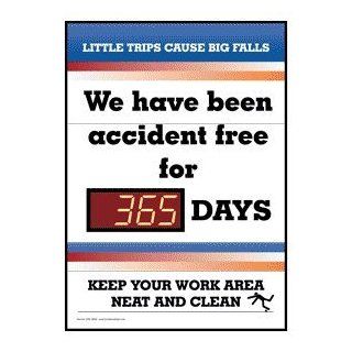 Little Trips Big Falls Work Area Clean Accident Free Sign DSE 19548 : Business And Store Signs : Office Products