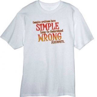 Simple Answers Funny Novelty T Shirt Z12348: Clothing