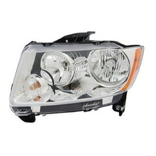 DRIVER SIDE HEADLIGHT Jeep Compass HALOGEN HEAD LIGHT ASSEMBLY; WITHOUT AUTO LEVELING SYSTEM; CODE LMB; WITHOUT BLACK BEZEL: Automotive