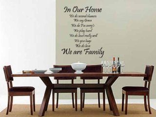 In Our Home We Do Second Chances We Say Grace Vinyl Wall Decal   Decorative Wall Appliques