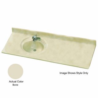 American Standard Astra Lav 61 in W x 22 in D Bone Cultured Marble Integral Single Sink Bathroom Vanity Top