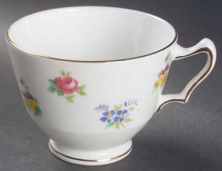 Crown Staffordshire Rose Pansy Footed Cup, Fine China Dinnerware   Multicolor Fl