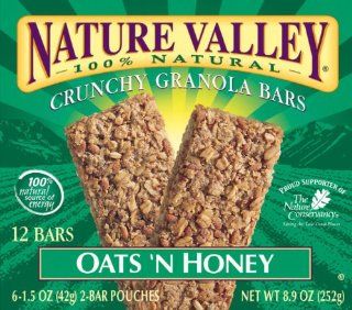 Nature's Valley 100% Natural Oat & Honey Granola Bar, 8.9 oz : Grocery & Gourmet Food