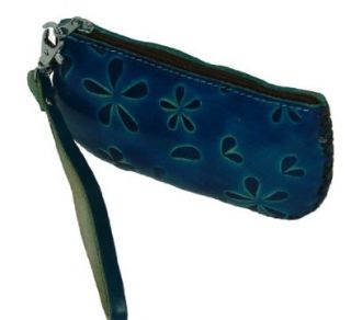 Genuine Leather Credit/Id Cards Holder,coin/change Purse,5.5 Inches Long, 2.5 Inches Wide,wrist Strap,different Color and Pattern (Blue A): Shoes