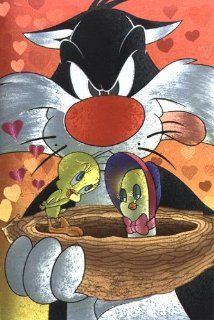Looney Tunes "Magic Effect" Postcard   Sylvester and Tweety Bird: Office Products