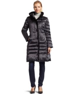 ABS By Allen Schwartz Womens Snap Front Down Jacket With Faux Fur Mink Trim, Grey, X Small at  Womens Clothing store: Outerwear