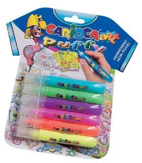 Carioca 3D Raised Effect Fabric Pens (Set of 6 Puffy Colors): Toys & Games