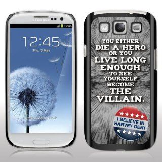 Samsung Galaxy S3 Case  The Dark Knight   Movie Quote   "You either die"   Black Protective Hard Case: Cell Phones & Accessories