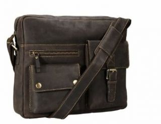 Visconti 16077 Leather Cross body Bag Messenger Bag / Shoulder Bag Fits A4, small laptop, or iPad. (Tan) Clothing