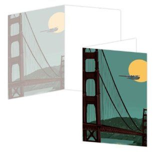 ECOeverywhere San Fran Clipper Boxed Card Set, 12 Cards and Envelopes, 4 x 6 Inches, Multicolored (bc12103) : Blank Postcards : Office Products