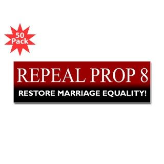 Repeal Prop 8 (Red) Bumper Sticker (50 pk) by repealprop8now