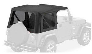 Bestop 79141 35 Black Diamond Sailcloth Replace a Top Soft Top with Tinted Windows; no door skins included for 03 06 Wrangler (except Unlimited): Automotive