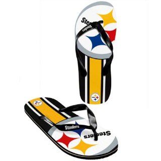 Pittsburgh Steelers official NFL Unisex Flip Flop Beach Shoes Sandals slippers size large: Everything Else