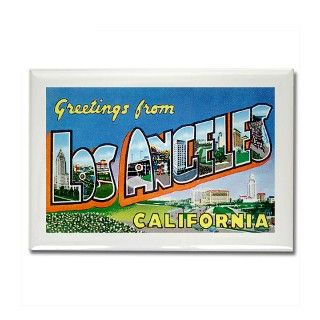 Los Angeles California Greetings Rectangle Magnet by greetings_from