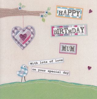 'happy birthday mum' greeting card by the writing bureau