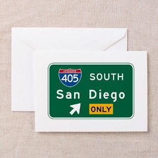San Diego, CA Highway Sign Greeting Cards (Pk of 1 by worldofsigns