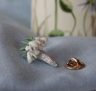 snowdrops lapel pin by good intentions