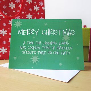brussel sprouts nobody eats christmas card by mrs l cards