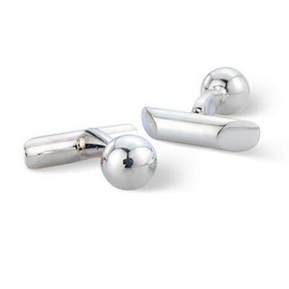 silver ball and bar cufflinks by argent of london