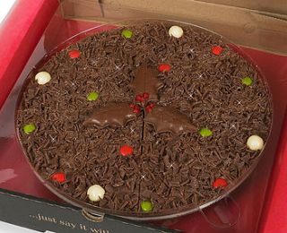 christmas chocolate pizza by the gourmet chocolate pizza co.