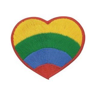 Bulk Buy: Tees & Novelties Patches For Everyone Iron On Appliques Primary Rainbow Heart 1/Pkg PATCH 4050 (3 Pack)