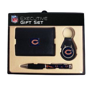 7.5" NFL Chicago Bears Trifold Wallet with Pen & Keychain Gift Set   Key Tags And Chains