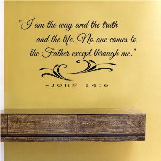 I am the way and the truth and the life no one comes to the Father except through me Vinyl Wall Decals Quotes Sayings Words Art Decor Lettering Vinyl Wall Art Inspirational Uplifting : Nursery Wall Decor : Baby