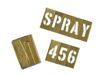 Brass Stencil Letter Number Sets   3 45 pcs set gothic style letters f : Paper Stencils : Office Products