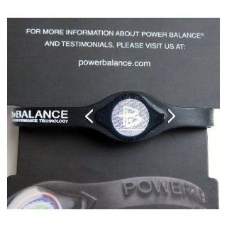 Power Balance Silicone Wristband Bracelet (Color: Black/White Letter size: M): Health & Personal Care