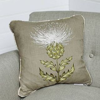 harris tartan thistle cushion by marquis & dawe