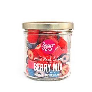 berry mix hard rock candy in a jar by spun candy