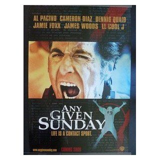 ANY GIVEN SUNDAY Movie Poster 1999 Al Pacino, Dennis Quaid and Cameron Diaz: Entertainment Collectibles