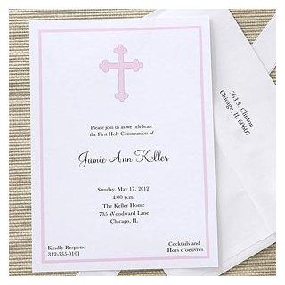 Girl's Holy Cross Custom Printed First Communion Invitations Health & Personal Care